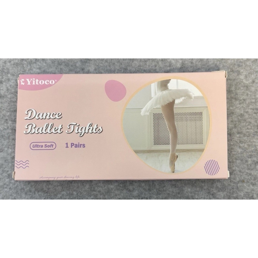Yitoco Dance Ballet Tights White Girls Large 9-13 One Pair - Picture 2 of 5